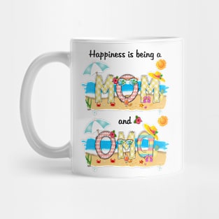 Happiness Is Being A Mom And Oma Summer Beach Happy Mother's Mug